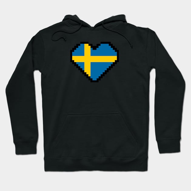 Swedish Flag Pixel Art, Sweden Flag  pixel art Hoodie by mrsupicku